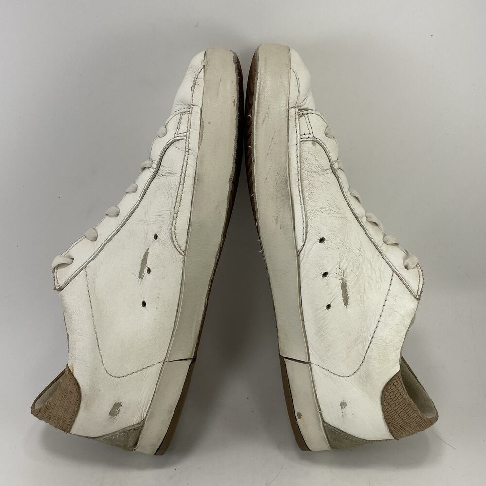 Golden Goose Super-Star White Leather Sneakers Grey Suede Star Taupe 39/9 - Picture 5 of 14